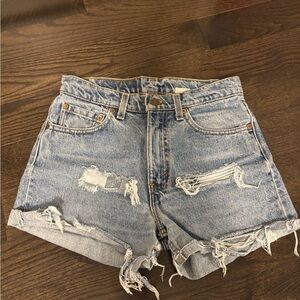 Levi's Light Blue Distressed Jean Shorts